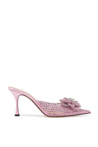 CARRIE ROSE FLOWER PVC MULES 85MM:Pink :35.5